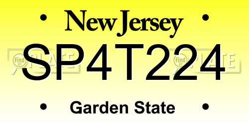 SP4T224 New Jersey License Plate