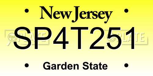 SP4T251 New Jersey License Plate