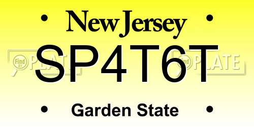 SP4T6T New Jersey License Plate
