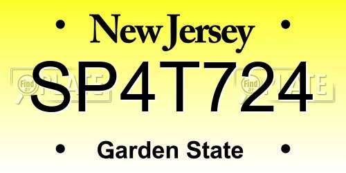 SP4T724 New Jersey License Plate