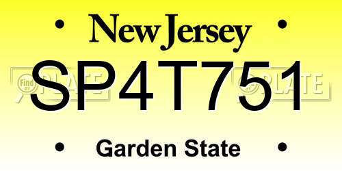 SP4T751 New Jersey License Plate