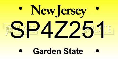 SP4Z251 New Jersey License Plate