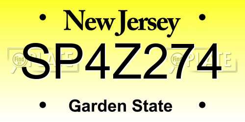 SP4Z274 New Jersey License Plate
