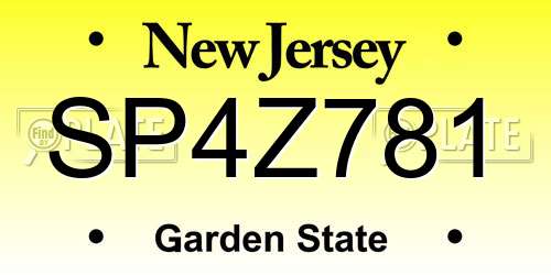 SP4Z781 New Jersey License Plate