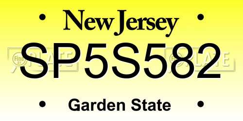 SP5S582 New Jersey License Plate