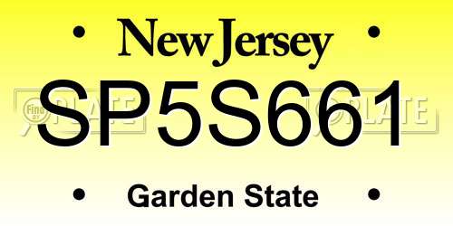 SP5S661 New Jersey License Plate