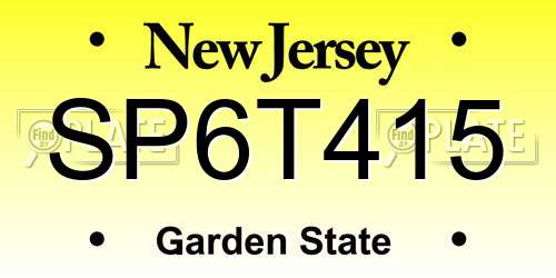 SP6T415 New Jersey License Plate