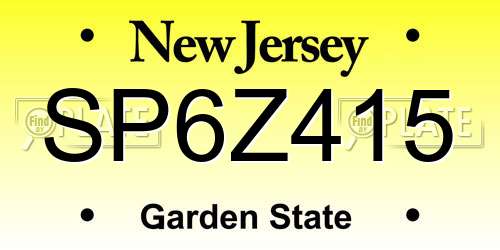 SP6Z415 New Jersey License Plate
