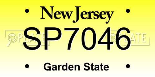 SP7046 New Jersey License Plate