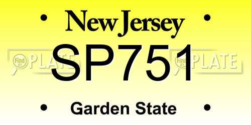 SP751 New Jersey License Plate