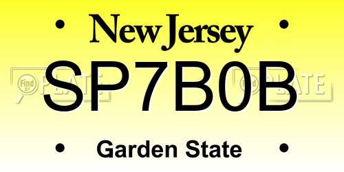 SP7B0B New Jersey License Plate