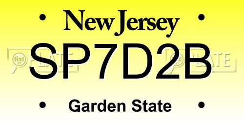 SP7D2B New Jersey License Plate