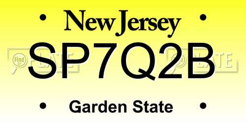 SP7Q2B New Jersey License Plate