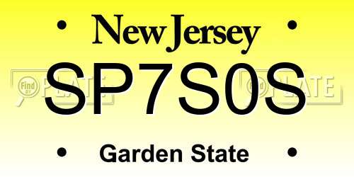 SP7S0S New Jersey License Plate