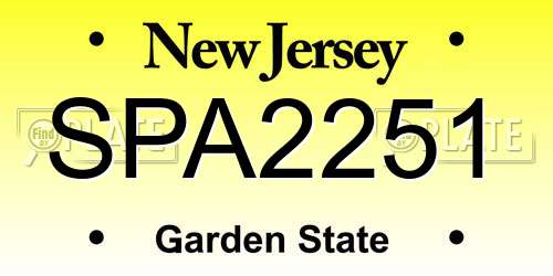 SPA2251 New Jersey License Plate