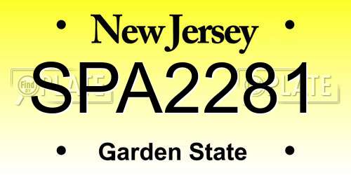 SPA2281 New Jersey License Plate