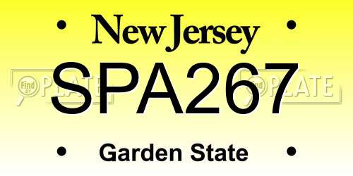 SPA267 New Jersey License Plate
