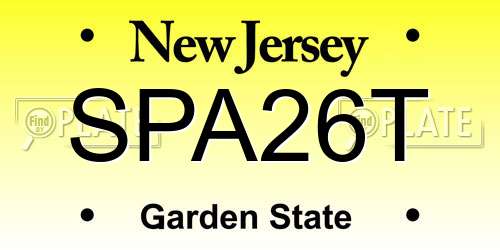 SPA26T New Jersey License Plate