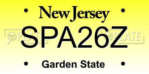 SPA26Z New Jersey License Plate