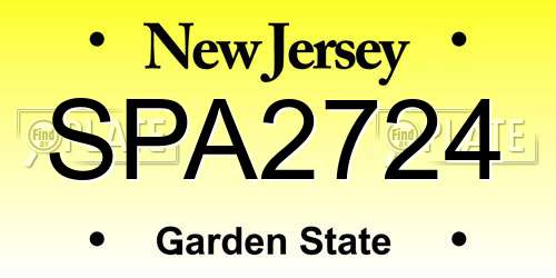 SPA2724 New Jersey License Plate