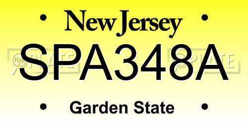 SPA348A New Jersey License Plate