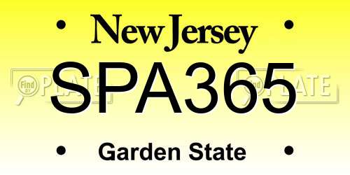 SPA365 New Jersey License Plate