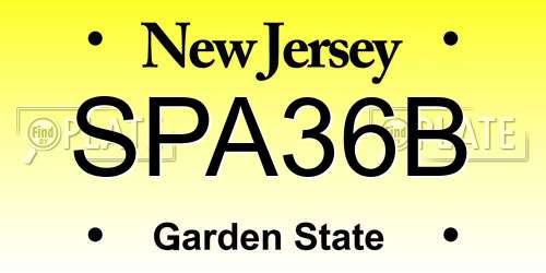 SPA36B New Jersey License Plate