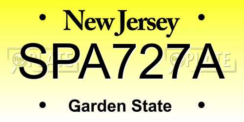 SPA727A New Jersey License Plate