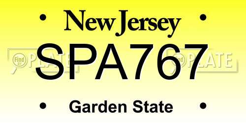 SPA767 New Jersey License Plate