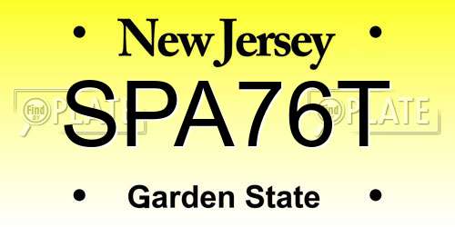 SPA76T New Jersey License Plate
