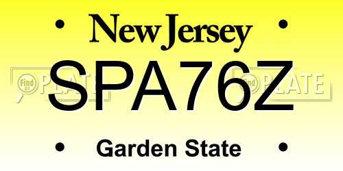 SPA76Z New Jersey License Plate