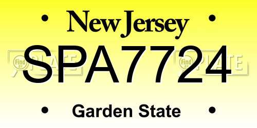 SPA7724 New Jersey License Plate