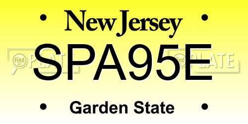 SPA95E New Jersey License Plate