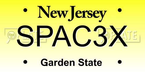 SPAC3X New Jersey License Plate