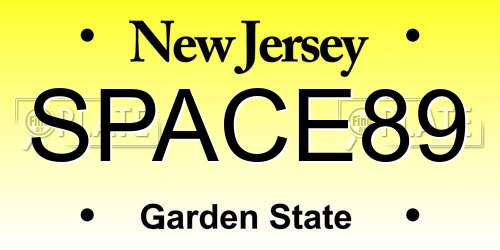 SPACE89 New Jersey License Plate