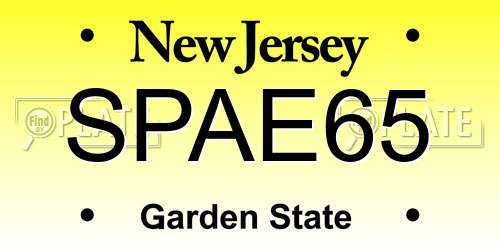 SPAE65 New Jersey License Plate