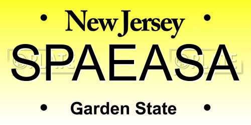 SPAEASA New Jersey License Plate