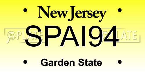 SPAI94 New Jersey License Plate