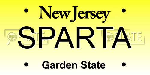 SPARTA New Jersey License Plate