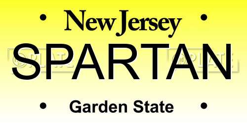 SPARTAN New Jersey License Plate