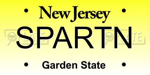 SPARTN New Jersey License Plate