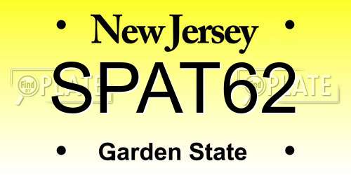 SPAT62 New Jersey License Plate