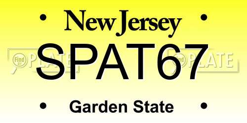 SPAT67 New Jersey License Plate