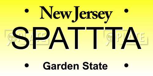 SPATTTA New Jersey License Plate