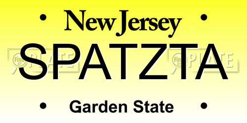 SPATZTA New Jersey License Plate