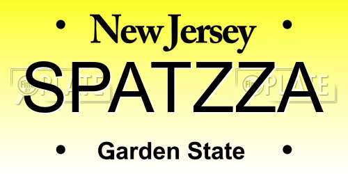 SPATZZA New Jersey License Plate