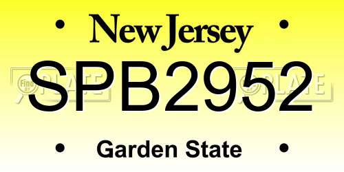 SPB2952 New Jersey License Plate