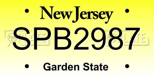 SPB2987 New Jersey License Plate