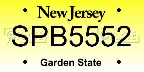 SPB5552 New Jersey License Plate