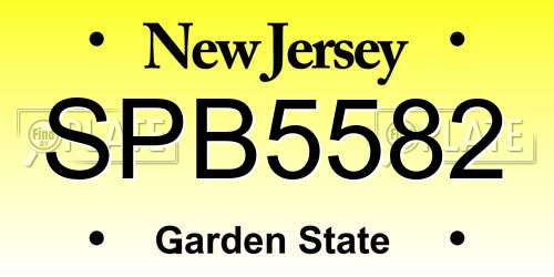 SPB5582 New Jersey License Plate